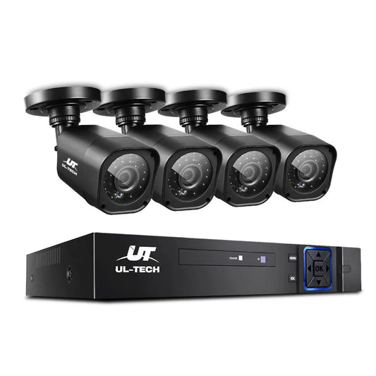CCTV Security System 4‑CH 5‑in‑1 DVR 4 Cameras 1080P HDMI