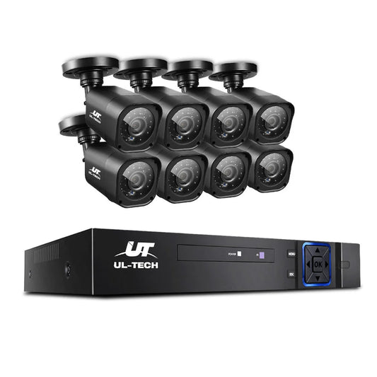 CCTV Security System 8‑CH 5‑in‑1 DVR 8 Cameras 1080P HDMI