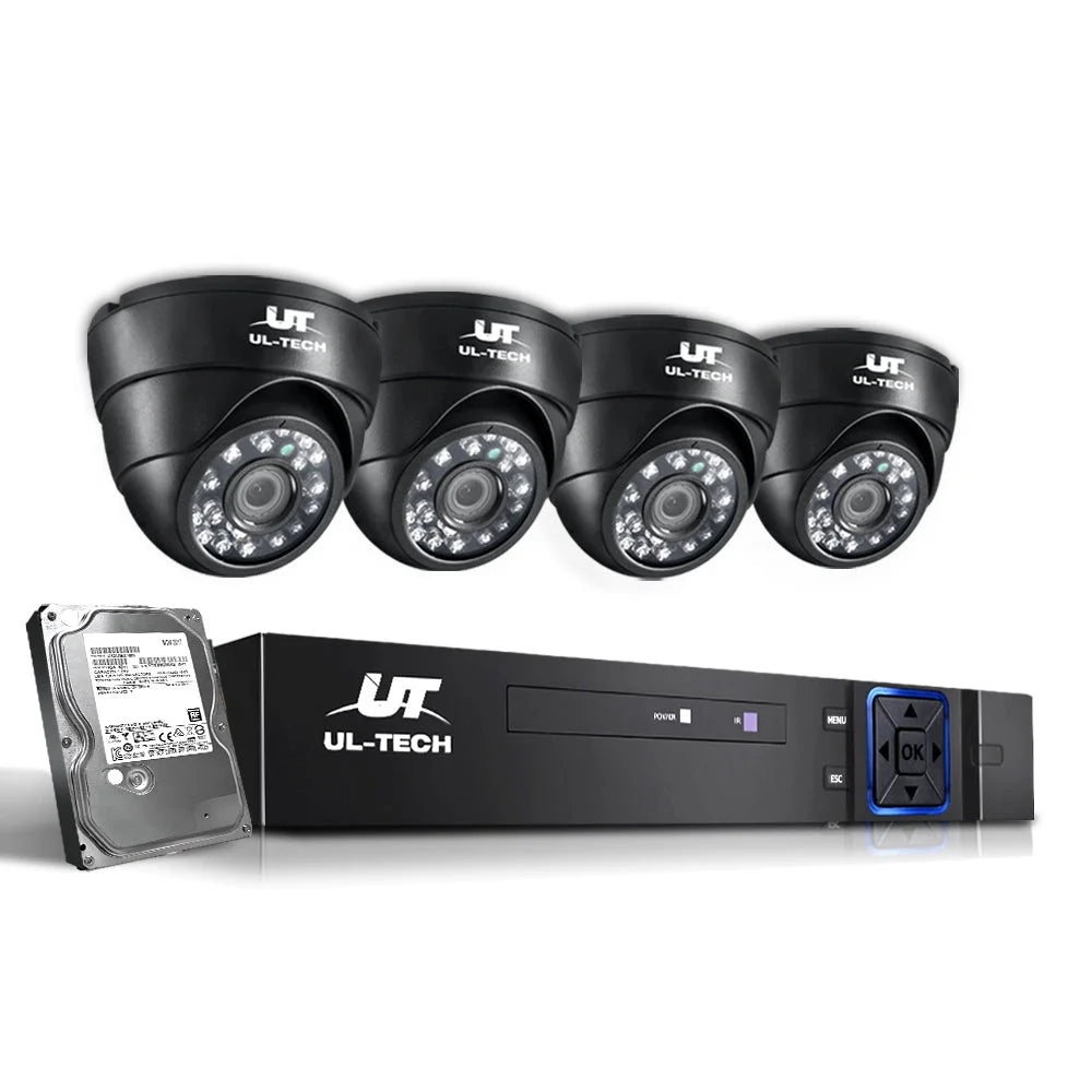 CCTV Security System 8‑CH DVR 1080P 4 Cameras 2 TB - CCTV