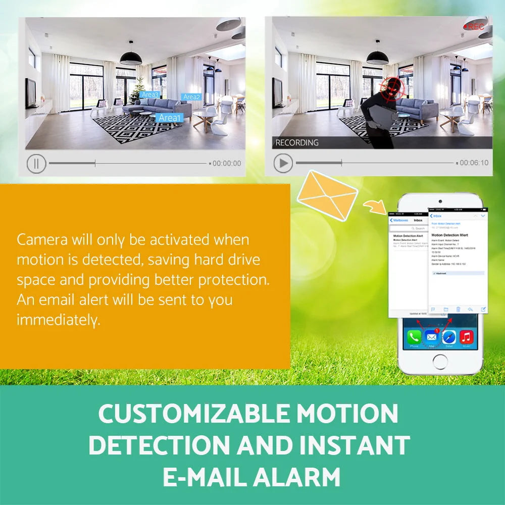 CCTV Security System 8‑CH DVR 1080P 4 Cameras 2 TB - CCTV