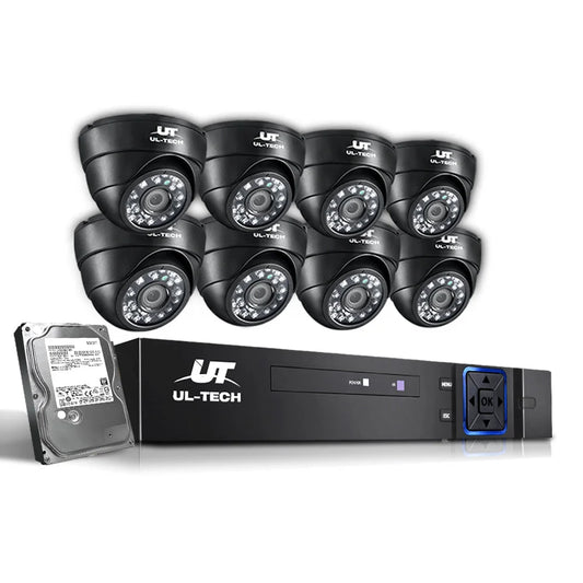 CCTV Security System 8‑CH DVR 1080P 8 Cameras 2 TB - CCTV