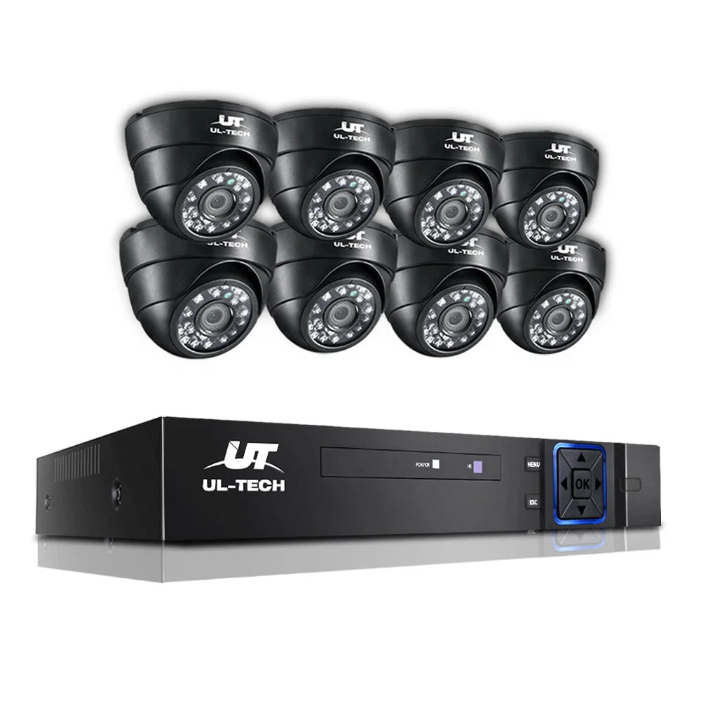 CCTV Security System 8CH DVR 1080P 8 Dome Cameras IP Long