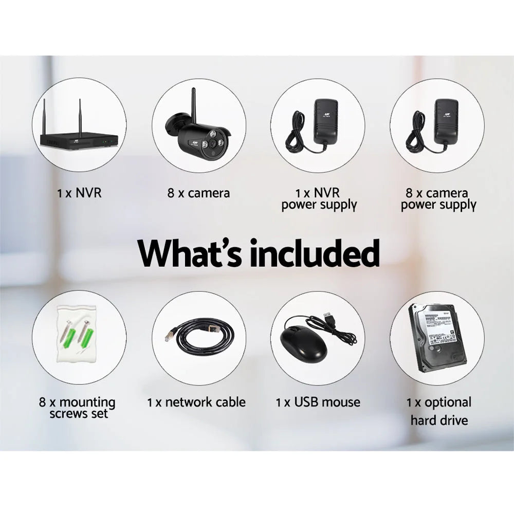 CCTV Wireless Security Camera System 8CH Home Outdoor WIFI