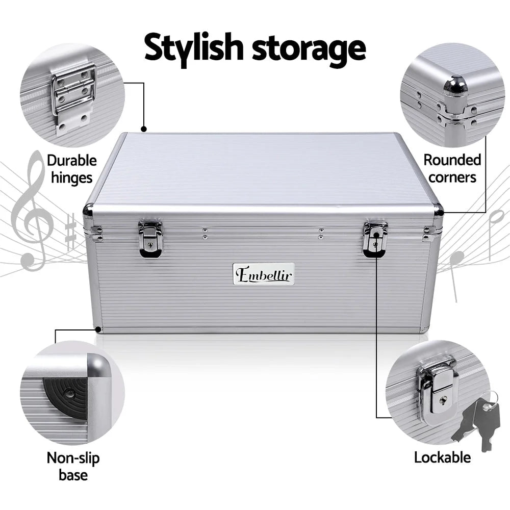 CD Case DVD Cases Storage Box for 500 Discs Aluminium Case