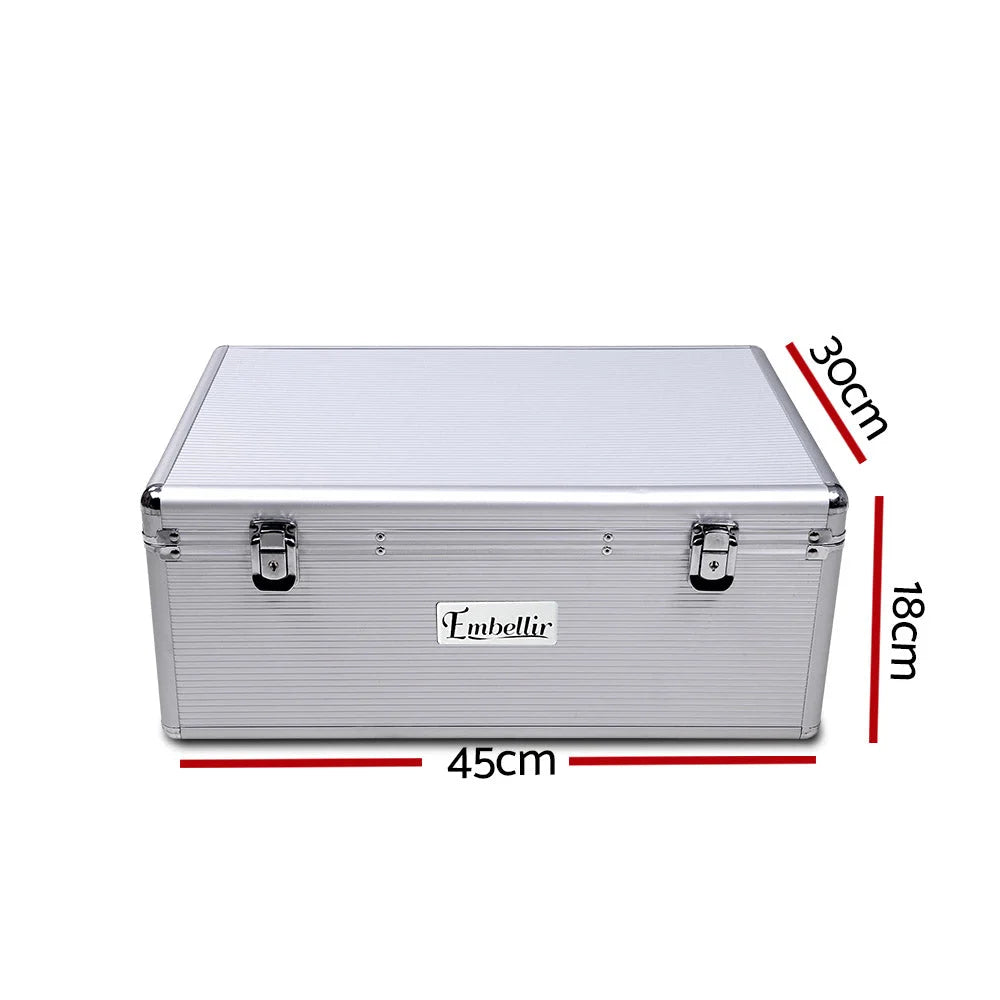 CD Case DVD Cases Storage Box for 500 Discs Aluminium Case