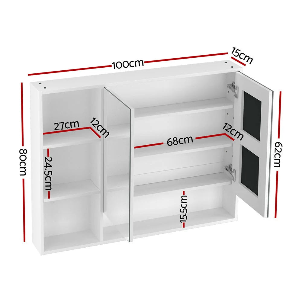 Cefito Bathroom Mirror Cabinet 100CM Vanity Medicine Wall
