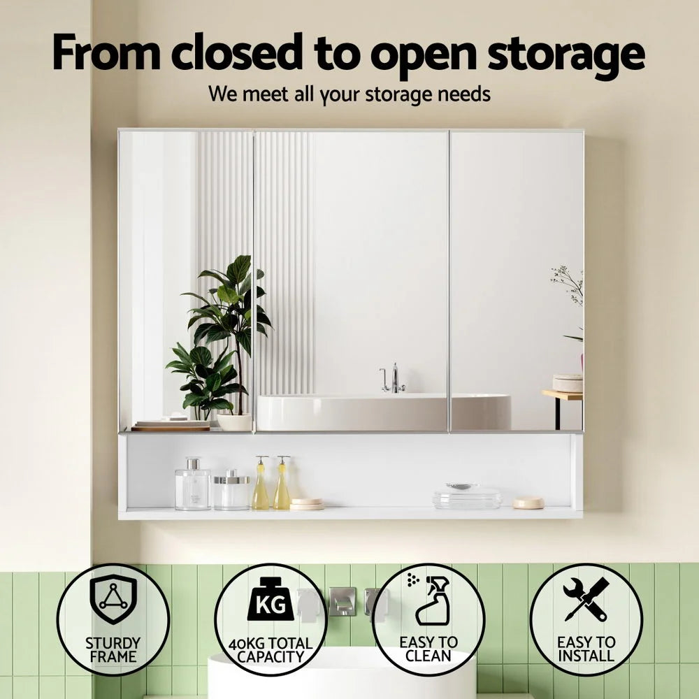 Cefito Bathroom Mirror Cabinet Medicine Adjustable Shelves