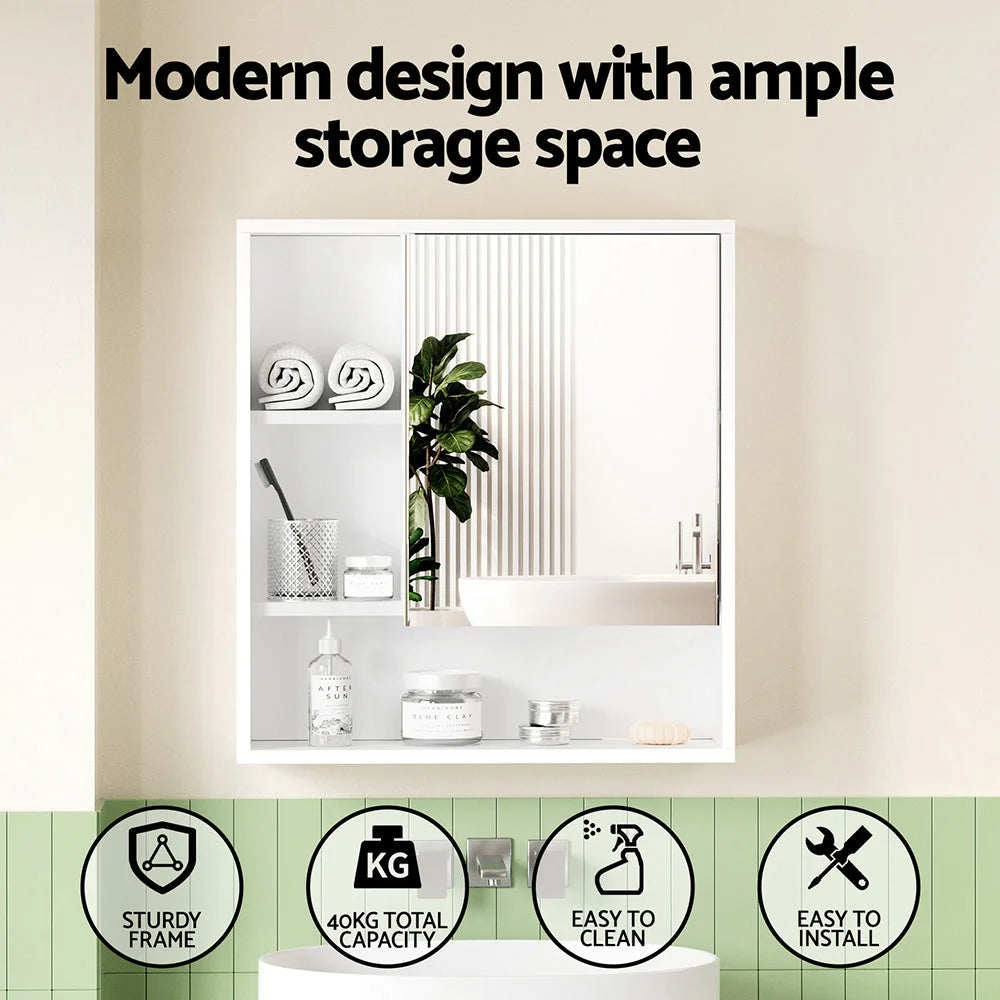 Cefito Bathroom Mirror Cabinet Mirrored Medicine Adjustable