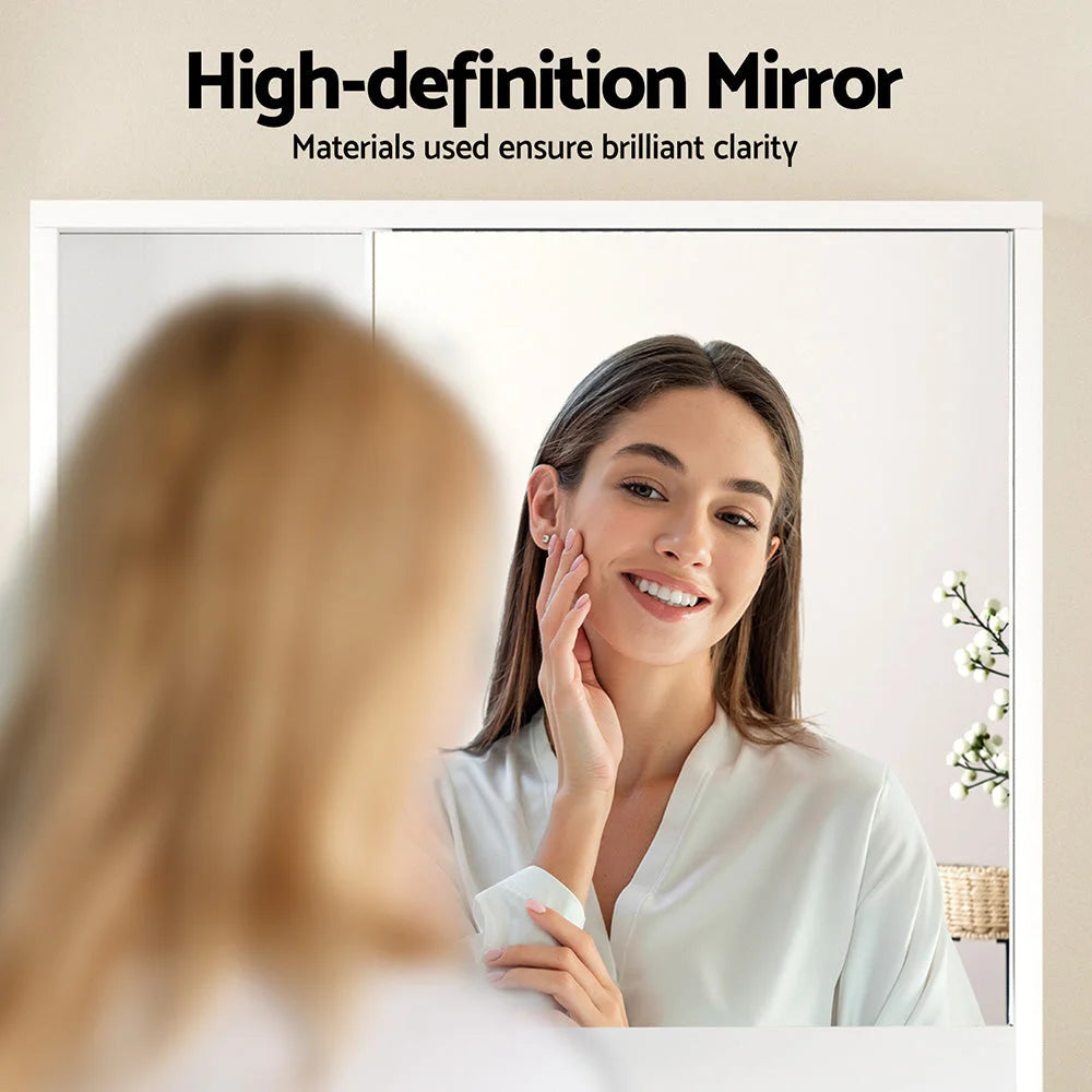 Cefito Bathroom Mirror Cabinet Mirrored Medicine Adjustable