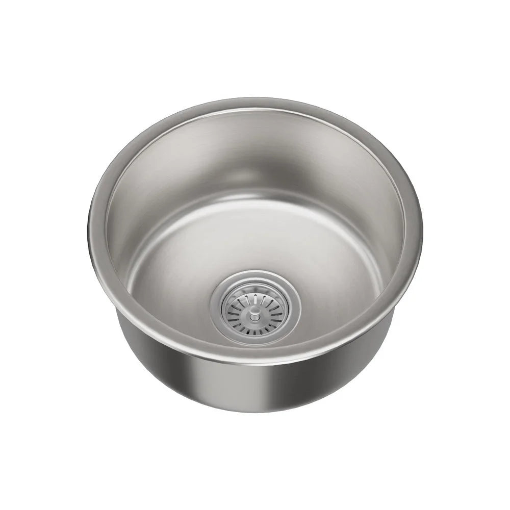 Cefito Kitchen Sink 43cm Round Stainless Steel Basin Single