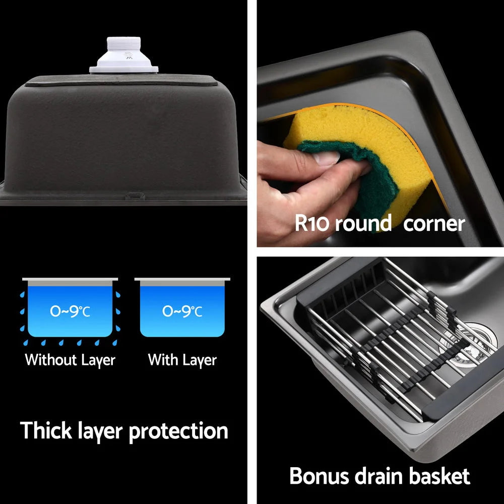 Cefito Kitchen Sink 61X43CM Stainless Steel Basin Single