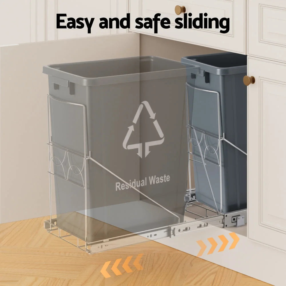 Cefito Pull Out Bin Kitchen Cabinet Slide Garbage Rubbish
