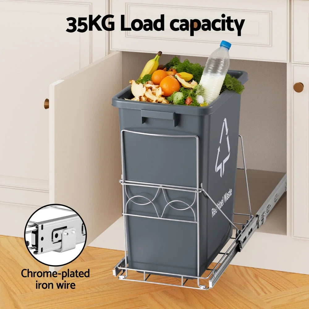 Cefito Pull Out Bin Kitchen Cabinet Slide Garbage Rubbish