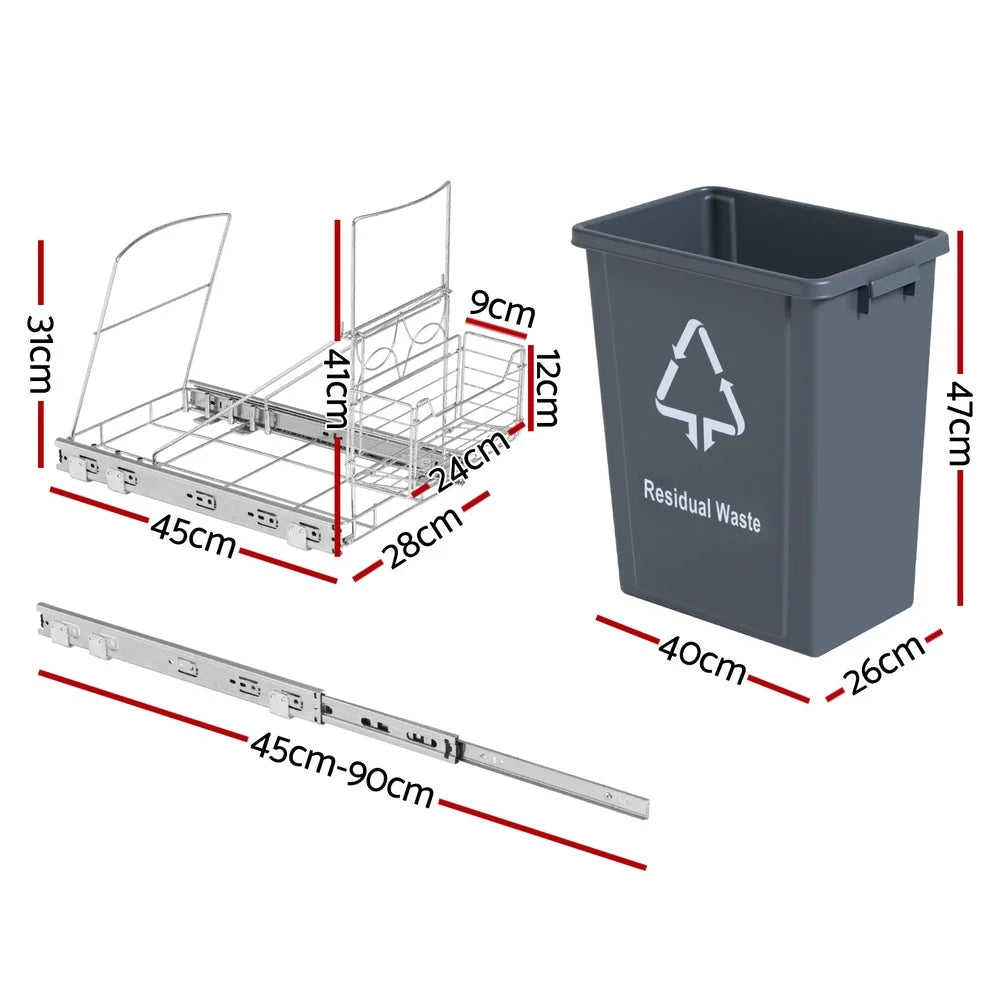 Pull Out Bin Kitchen Cabinet Slide