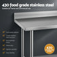 Stainless Steel Kitchen Bench w Splashback 1500x600MM 430 cefito