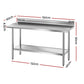 Stainless Steel Kitchen Bench w Splashback