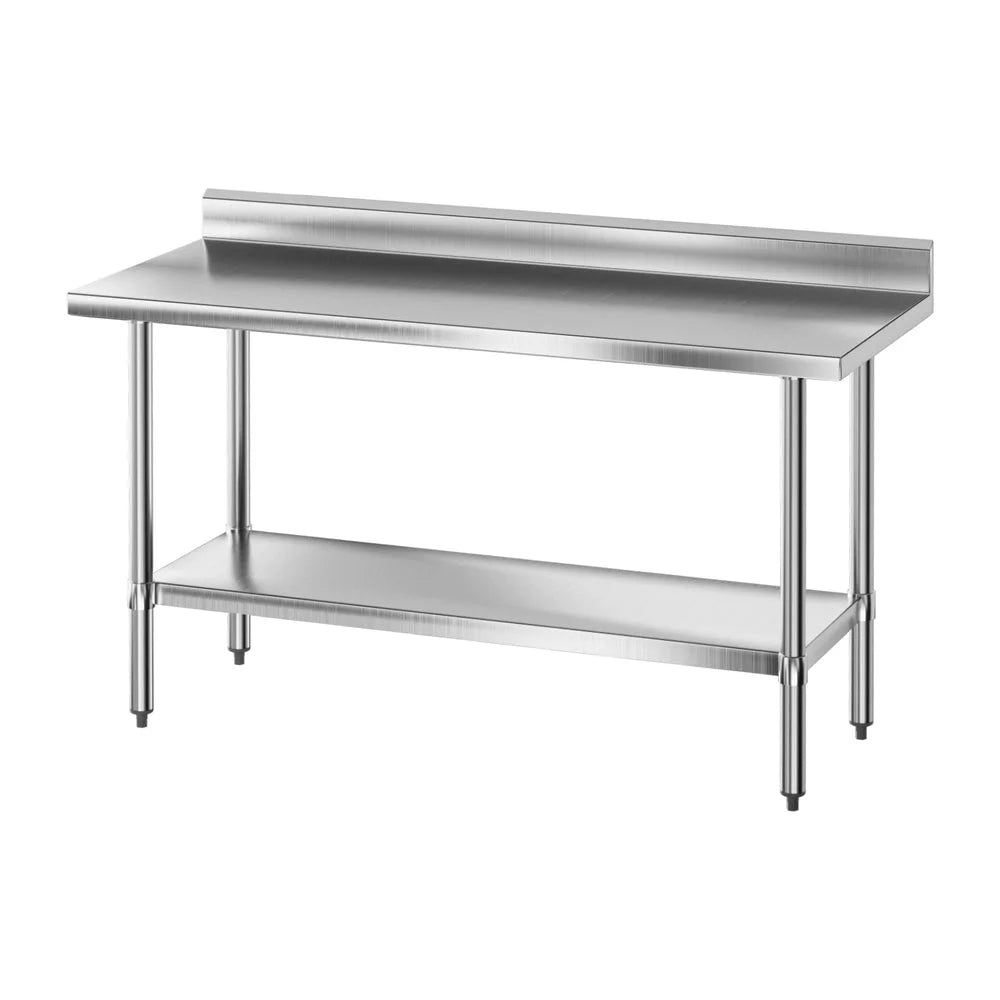 Cefito Stainless Steel Kitchen Bench w/ Splashback