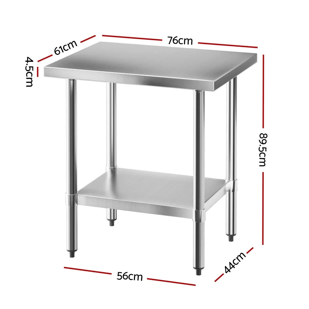 Cefito Stainless Steel Kitchen Bench Work Table 610 x760MM