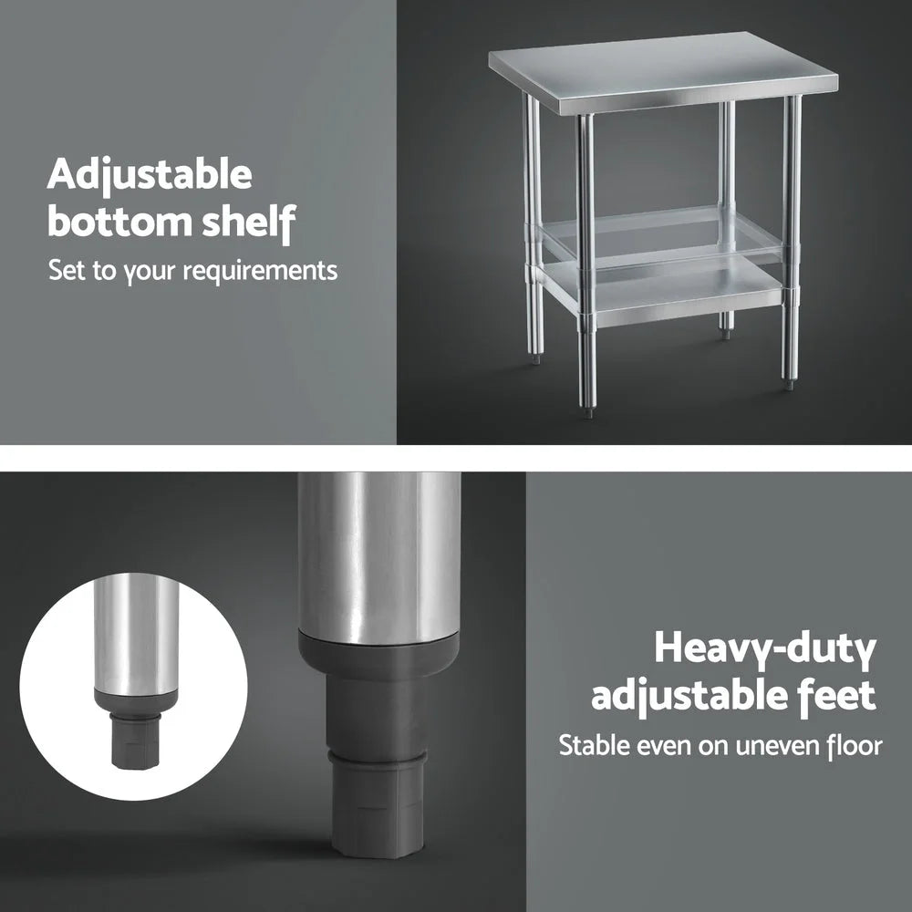 Cefito Stainless Steel Kitchen Bench Work Table 610 x760MM