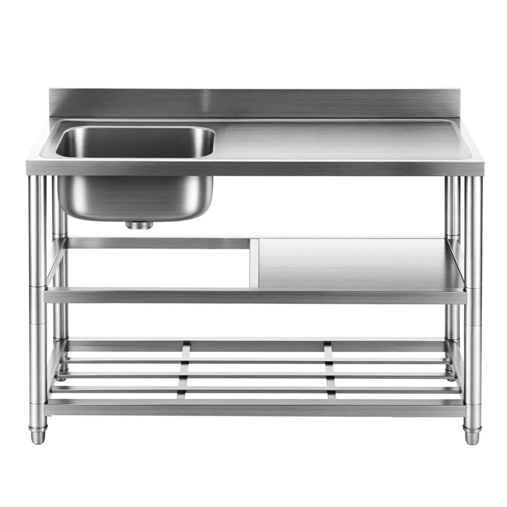 Cefito Stainless Steel Kitchen Bench Work Table with Sink
