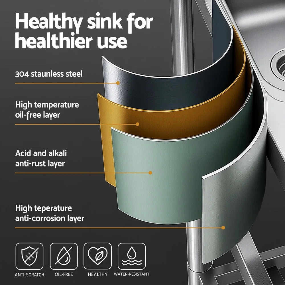 Cefito Stainless Steel Kitchen Bench Work Table with Sink