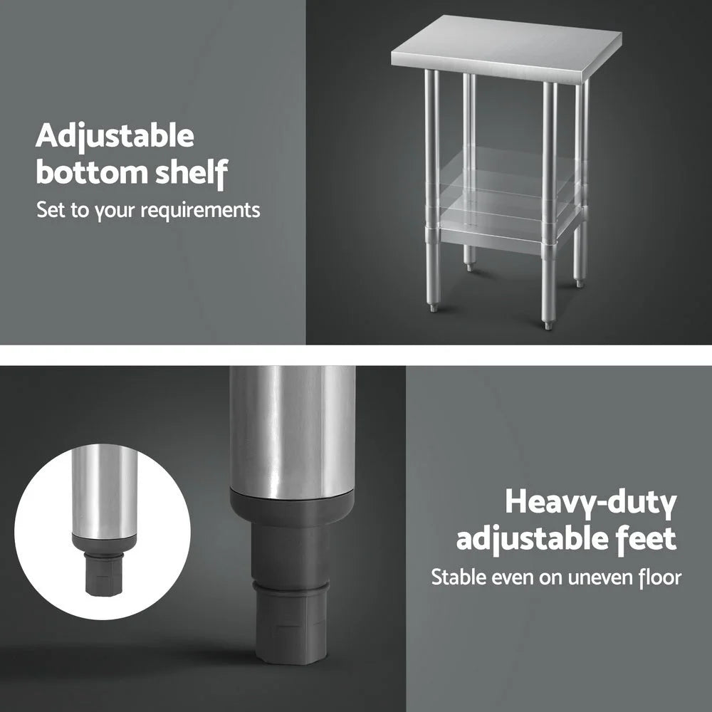 Cefito Stainless Steel Kitchen Benches Work Bench 610x457mm