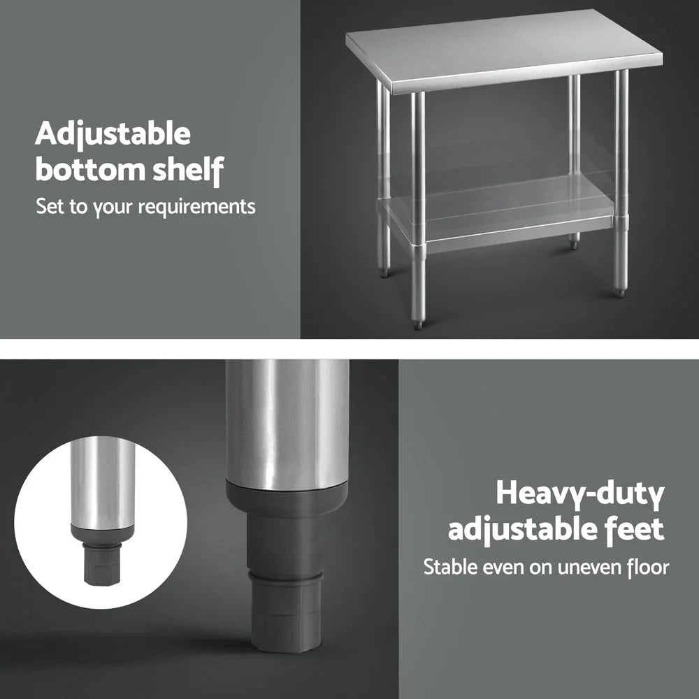 Cefito Stainless Steel Kitchen Benches Work Bench 910x610mm