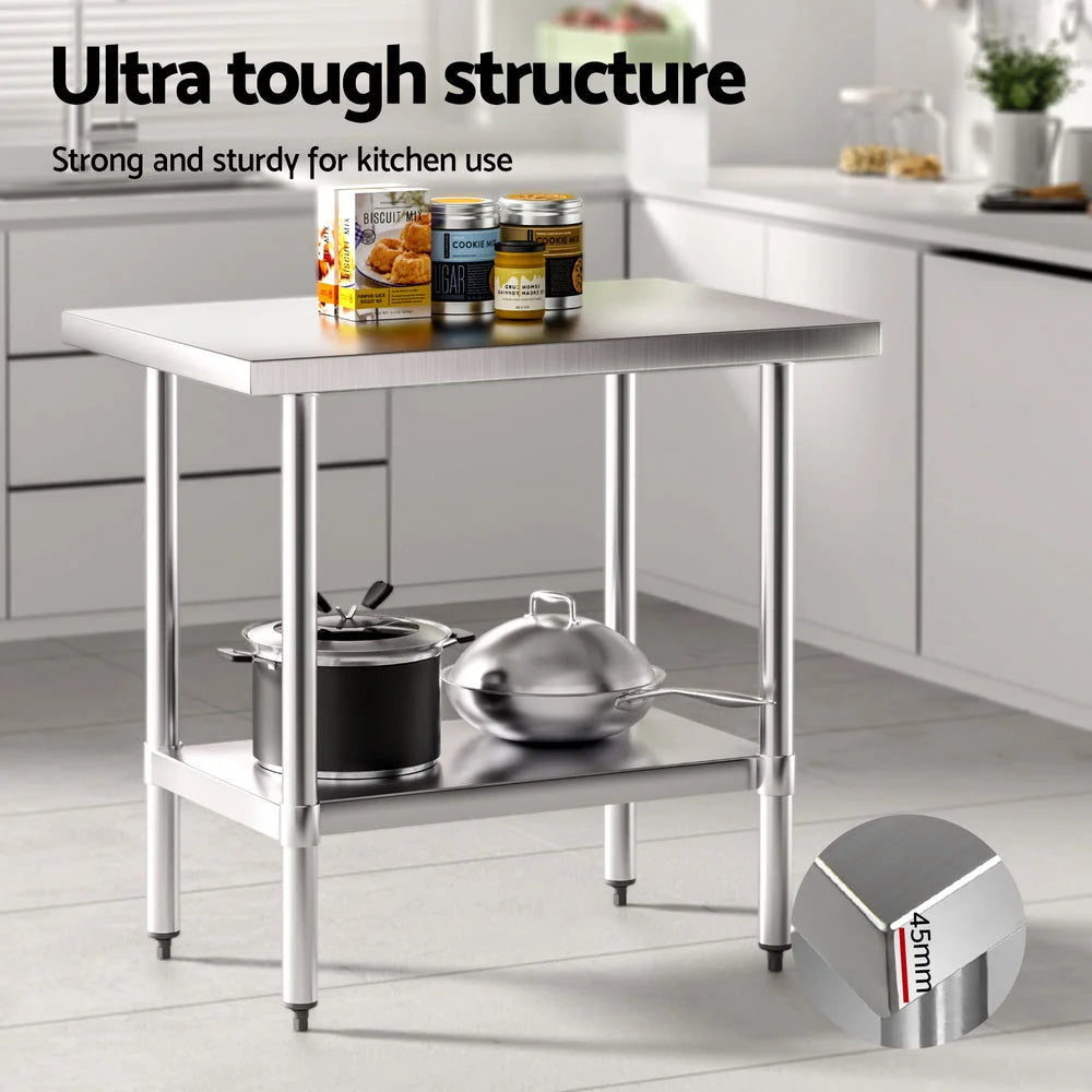 Cefito Stainless Steel Kitchen Benches Work Bench 910x610mm