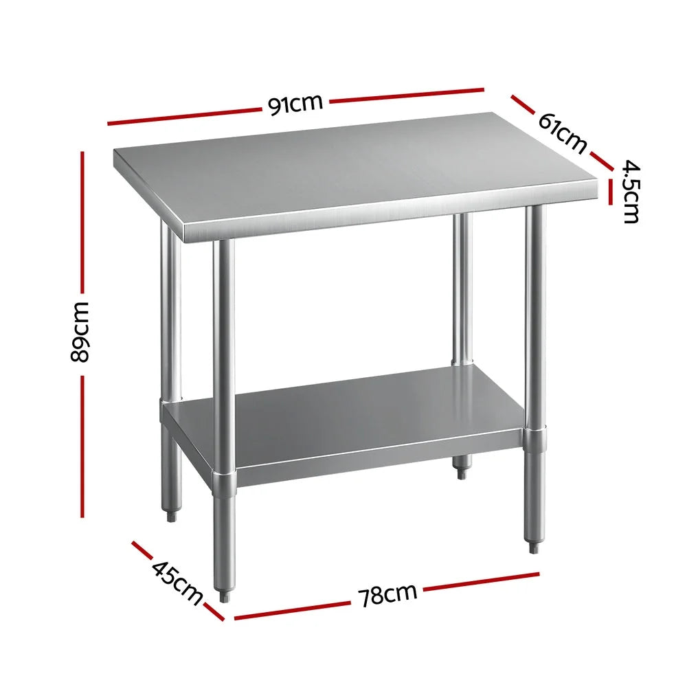 Cefito Stainless Steel Kitchen Benches Work Bench 910x610mm