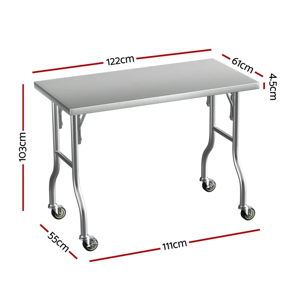 Cefito Stainless Steel Kitchen Benches Work Bench Wheels