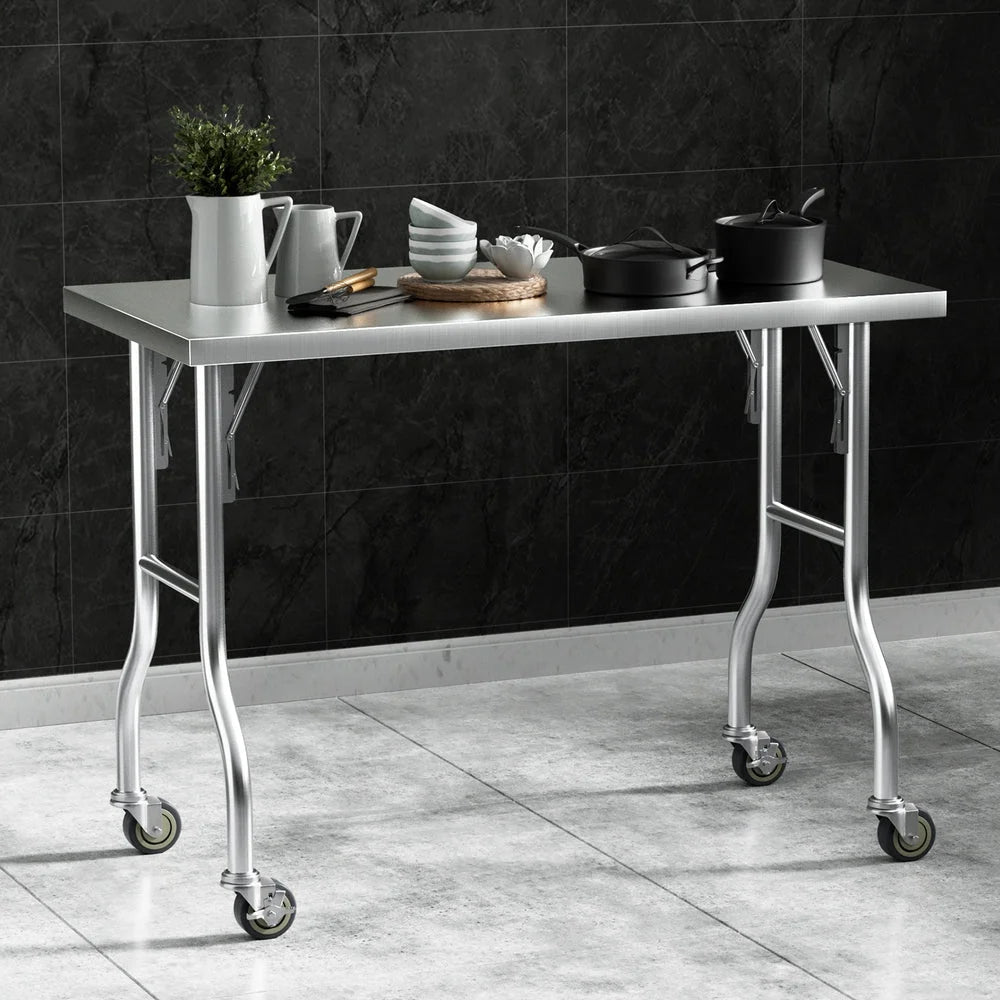 Cefito Stainless Steel Kitchen Benches Work Bench Wheels