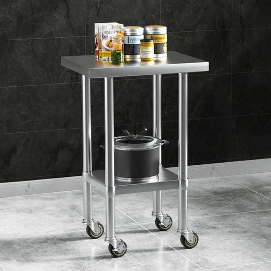 Cefito Stainless Steel Kitchen Benches Work Bench Wheels