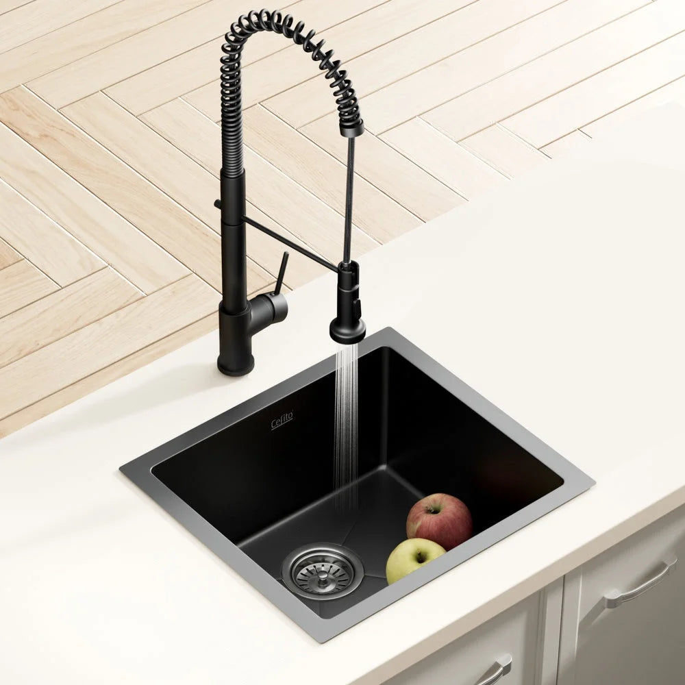 Cefito Stainless Steel Sink 51x45CM With Pull Out Mixer Tap