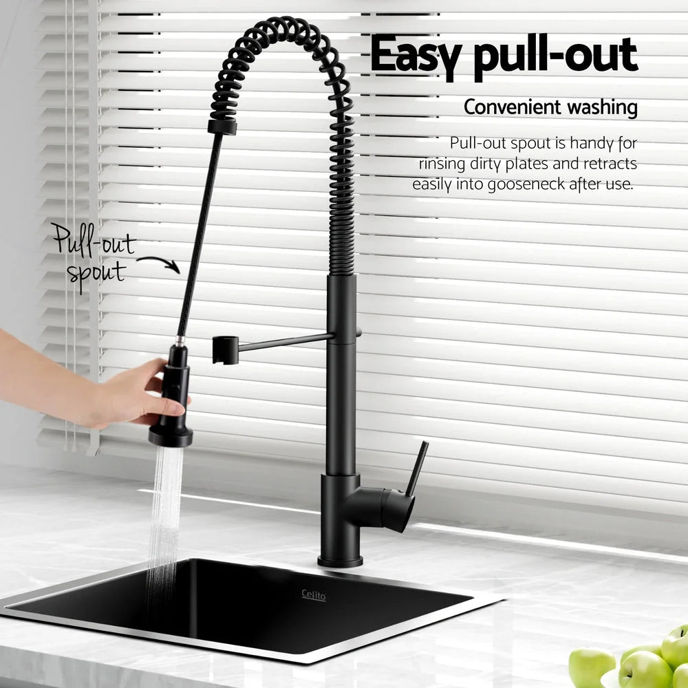 Cefito Stainless Steel Sink 51x45CM With Pull Out Mixer Tap