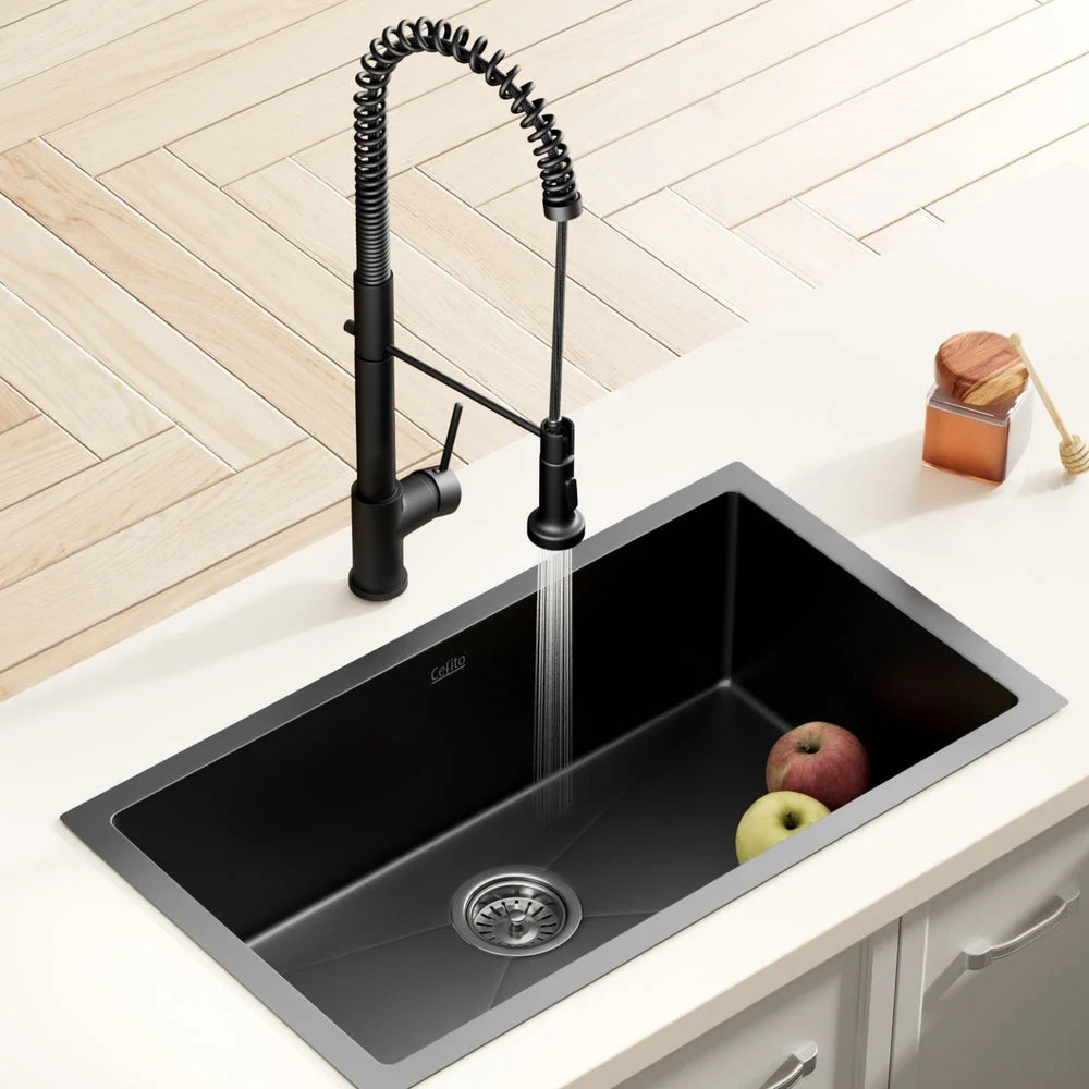 Black steel basin mixer tap