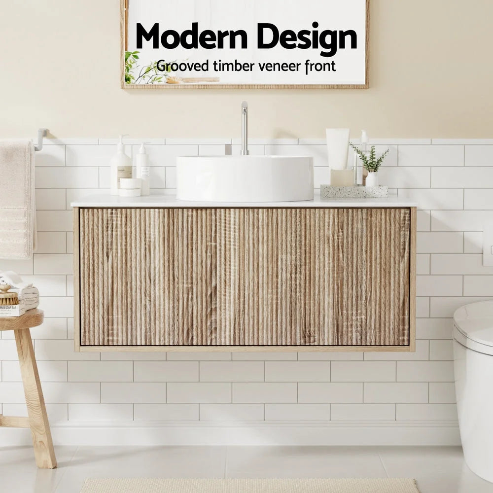 Cefito Vanity Unit 915mm with Basin Oak - Furniture >