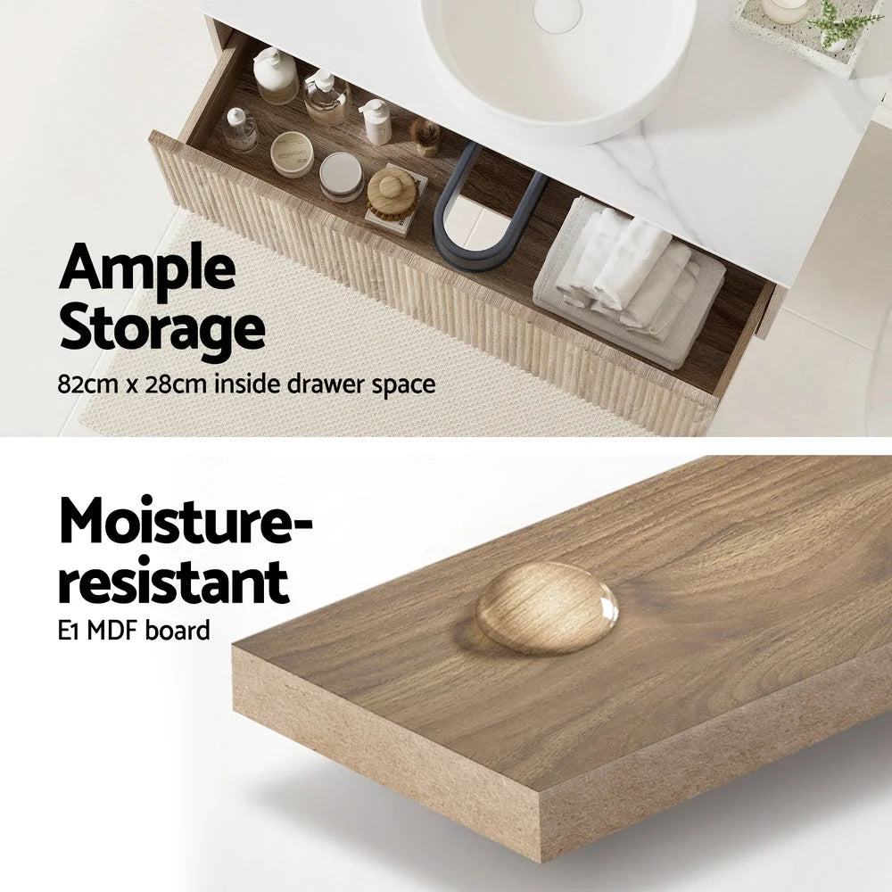 Cefito Vanity Unit 915mm with Basin Oak - Furniture >