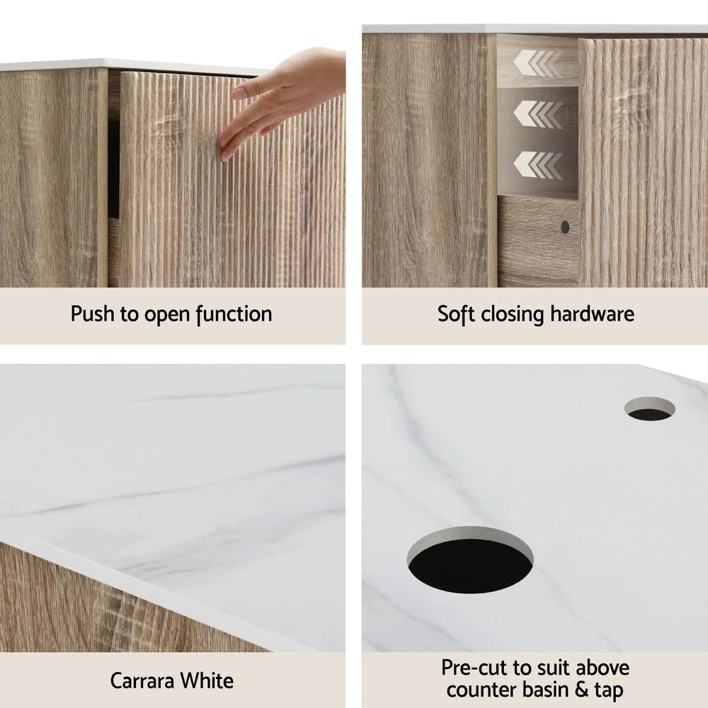 Cefito Vanity Unit 915mm with Basin Oak - Furniture >