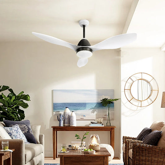Ceiling Fan 48’’ with Light Remote Control White 3 Blades