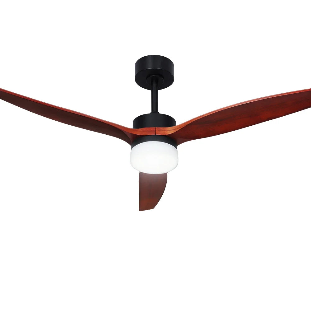 Ceiling Fan 52’’ AC Motor 3 Blades with Light - Dark Wood
