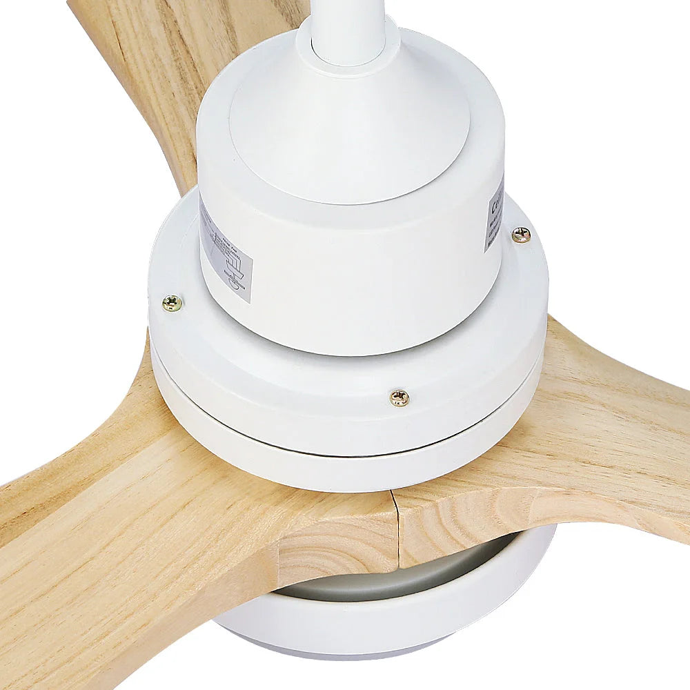Ceiling Fan 52’’ AC Motor LED Light with Remote - Light Wood