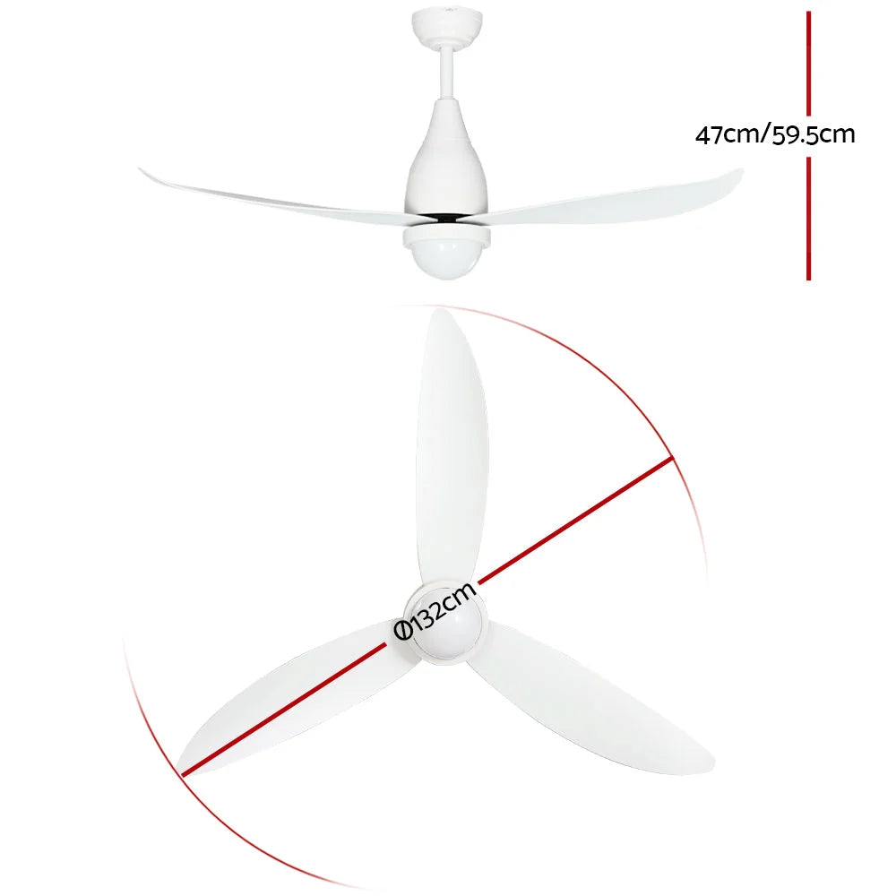 Ceiling Fan 52’’ DC Motor LED Light with Remote Control