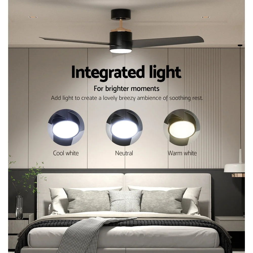 Ceiling Fan 52’’ DC Motor with Light & Remote - Black