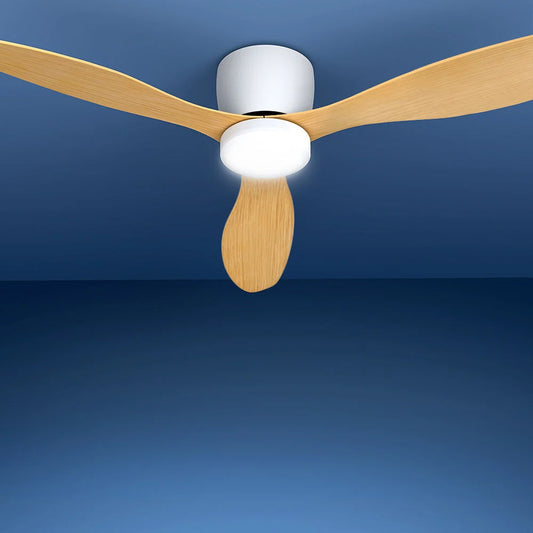 Ceiling Fan 52’’ DC Motor with Light & Remote - Light Wood