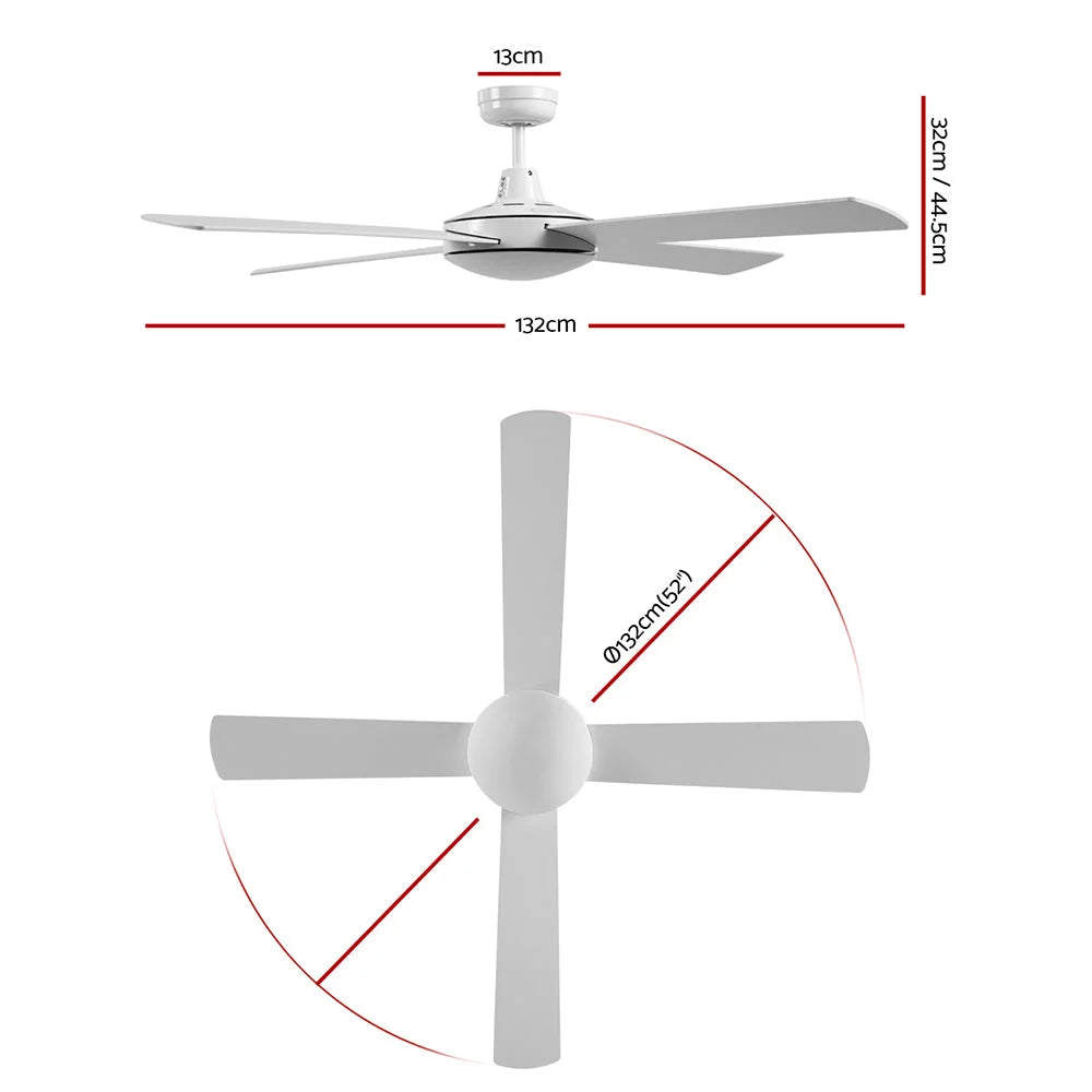 Ceiling Fan 52’’ with Remote - White - Fans