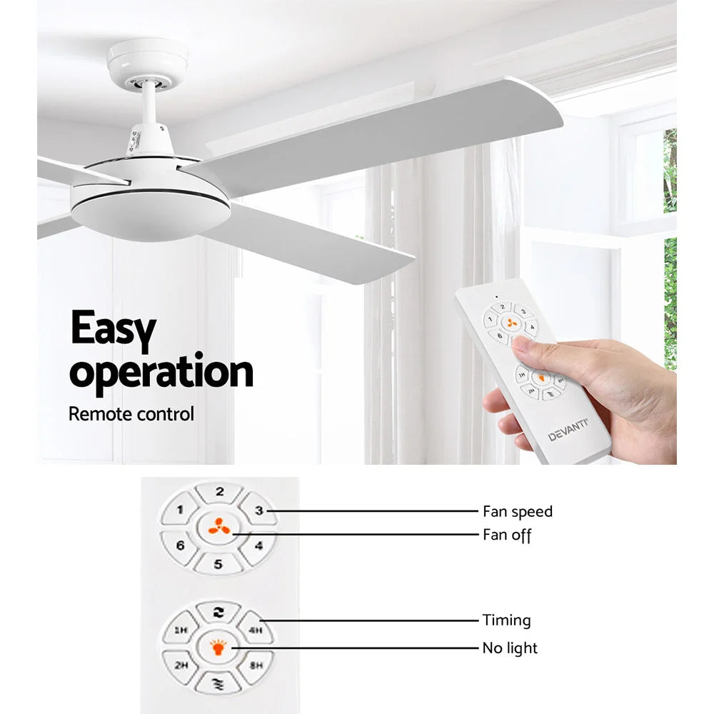 Ceiling Fan 52’’ with Remote - White - Fans