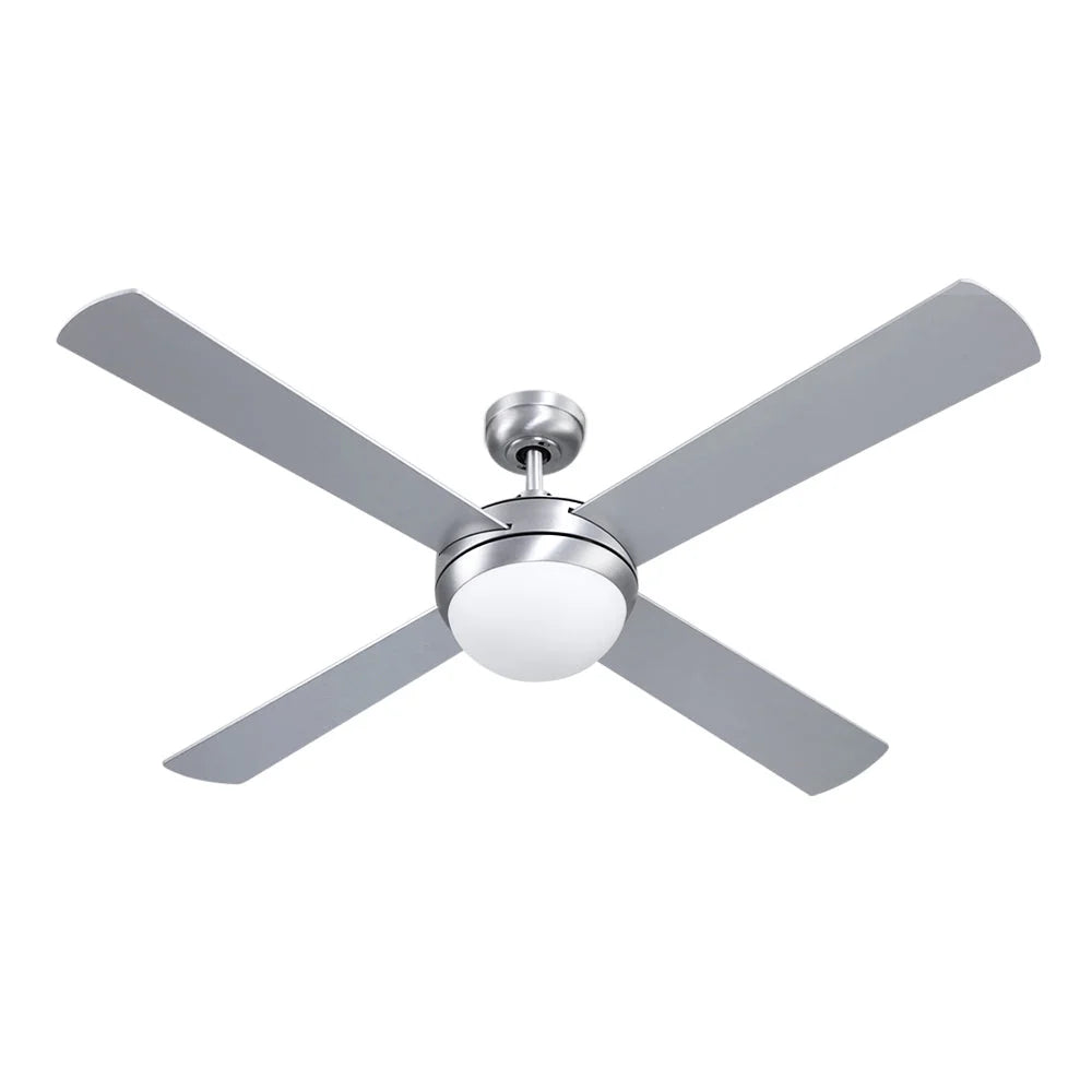 Ceiling Fan with Light 52’’ Silver - Fans
