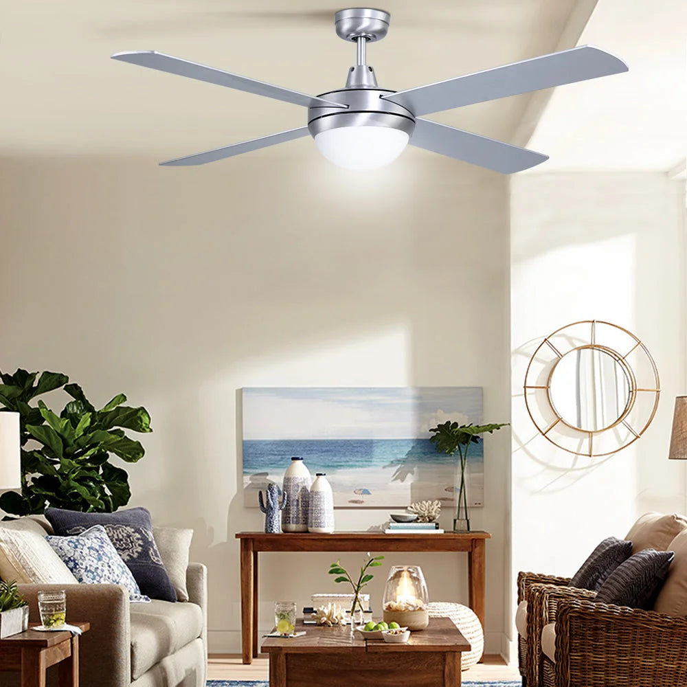 Ceiling Fan with Light 52’’ Silver - Fans