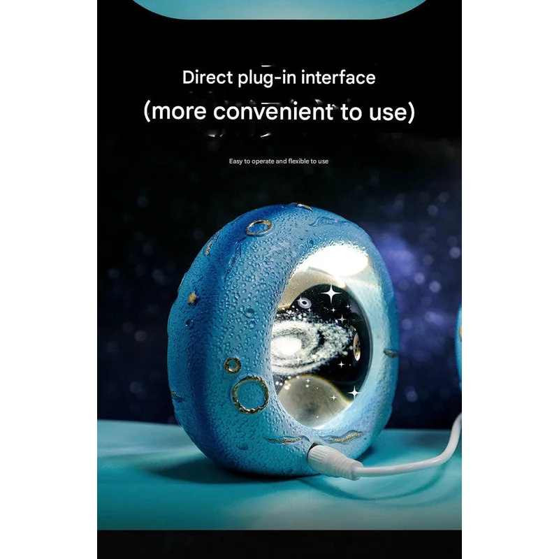 Celestial Ring LED Crystal Ball Lamp - 3D Engraving Unique