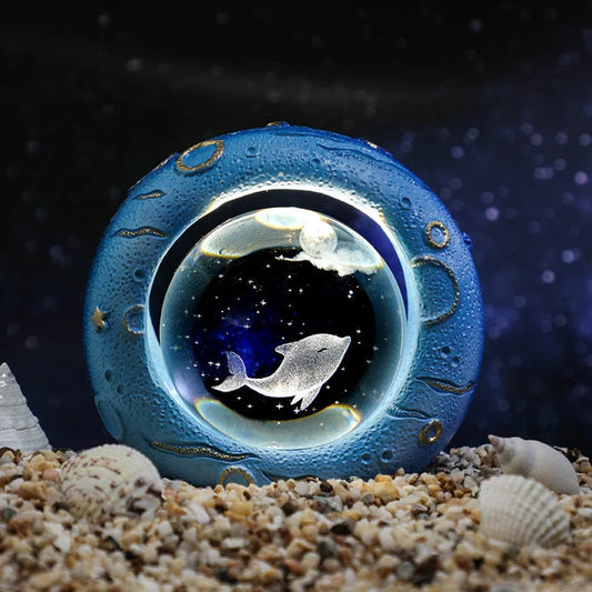 Celestial Ring LED Crystal Ball Lamp - 3D Engraving Unique